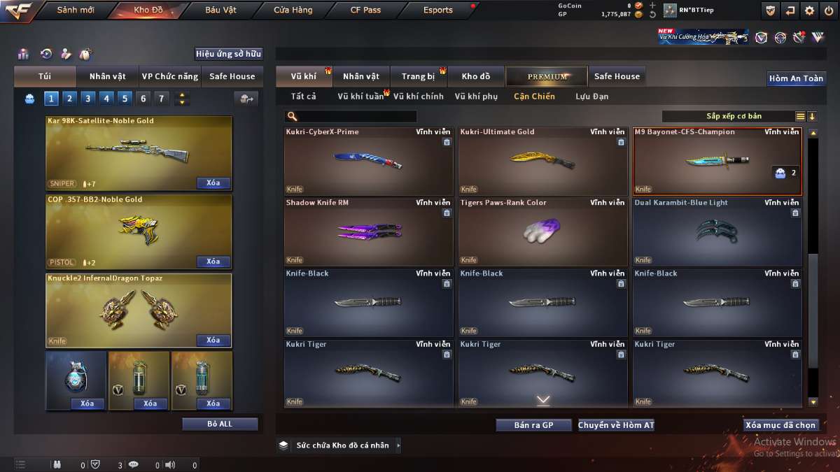 shop acc cf uy tin gia re